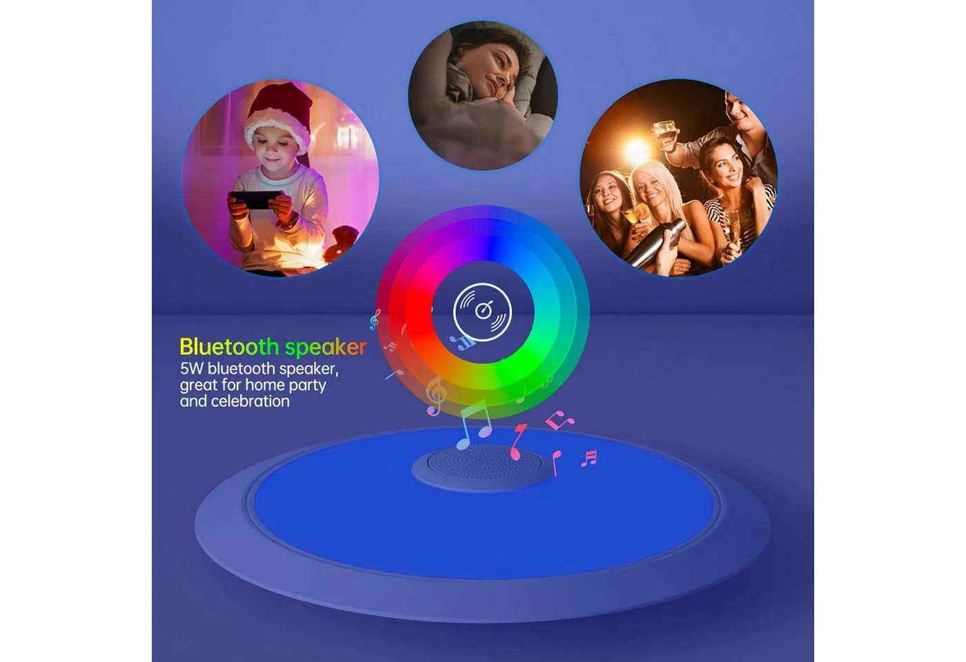 JDONG LED Deckenleuchte Dimmbar mit Bluetooth Lautsprecher RGBW Farbwechsel - Bild 4
