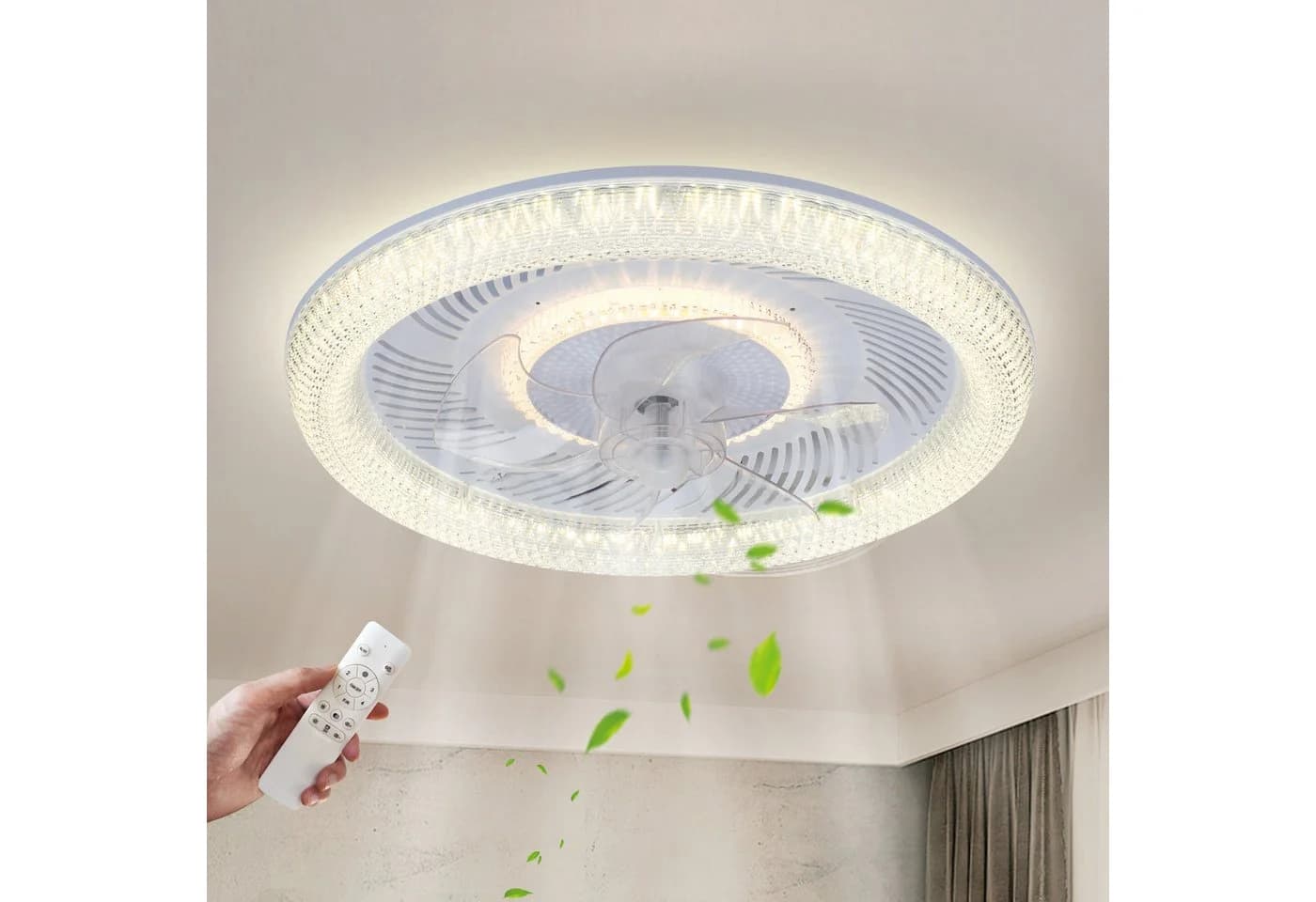 JDONG Deckenventilator Mit Beleuchtung Leise 54W Dimmbar Deckenleuchte Mit Fernbedienung - Bild 2