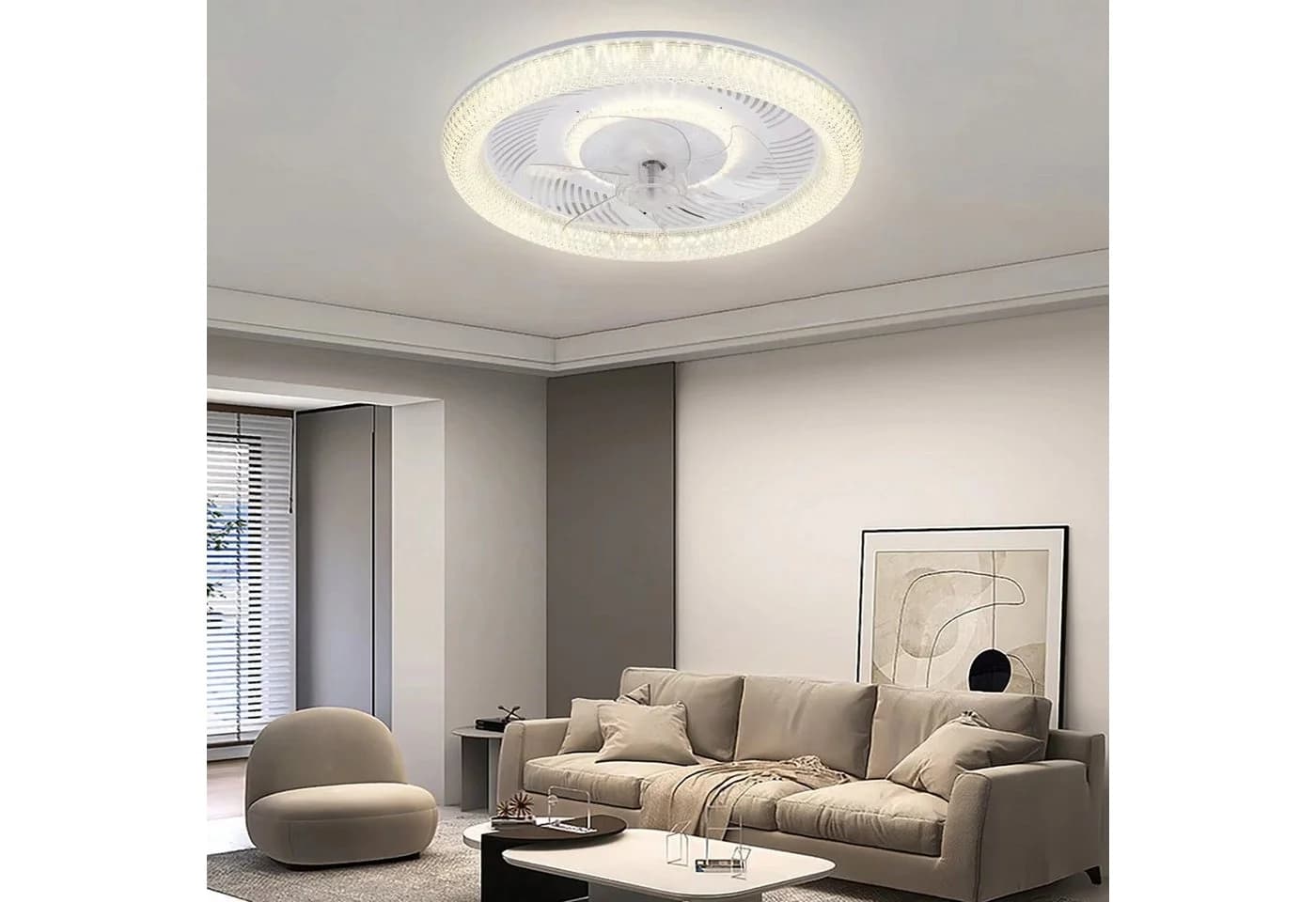 JDONG Deckenventilator Mit Beleuchtung Leise 54W Dimmbar Deckenleuchte Mit Fernbedienung - Bild 4