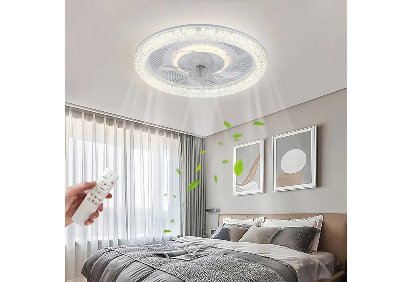 JDONG Deckenventilator Mit Beleuchtung Leise 54W Dimmbar Deckenleuchte Mit Fernbedienung - Bild 5