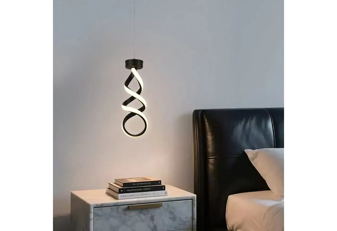 JDONG Pendelleuchte Spirale LED Gold/Schwarz Modern - Bild 3