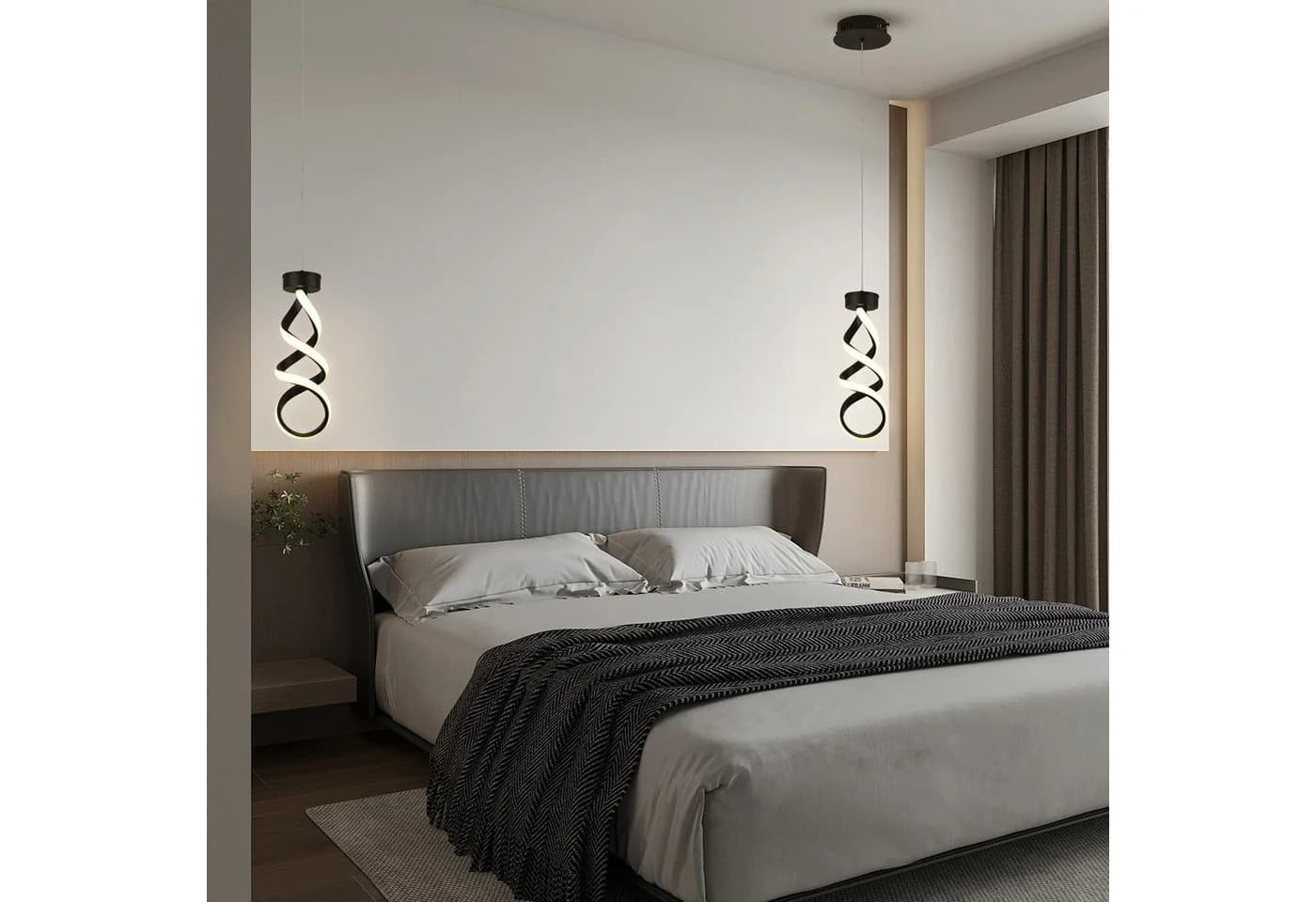 JDONG Pendelleuchte Spirale LED Gold/Schwarz Modern - Bild 4