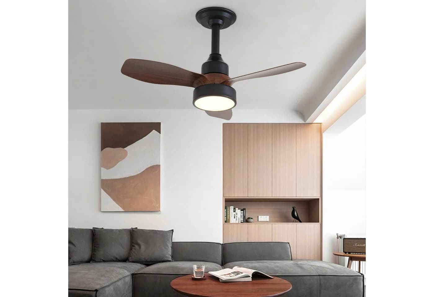JDONG Deckenventilator mit Licht 62cm, 3 Geschw., Dimmbar, Fernbedienung - Bild 3