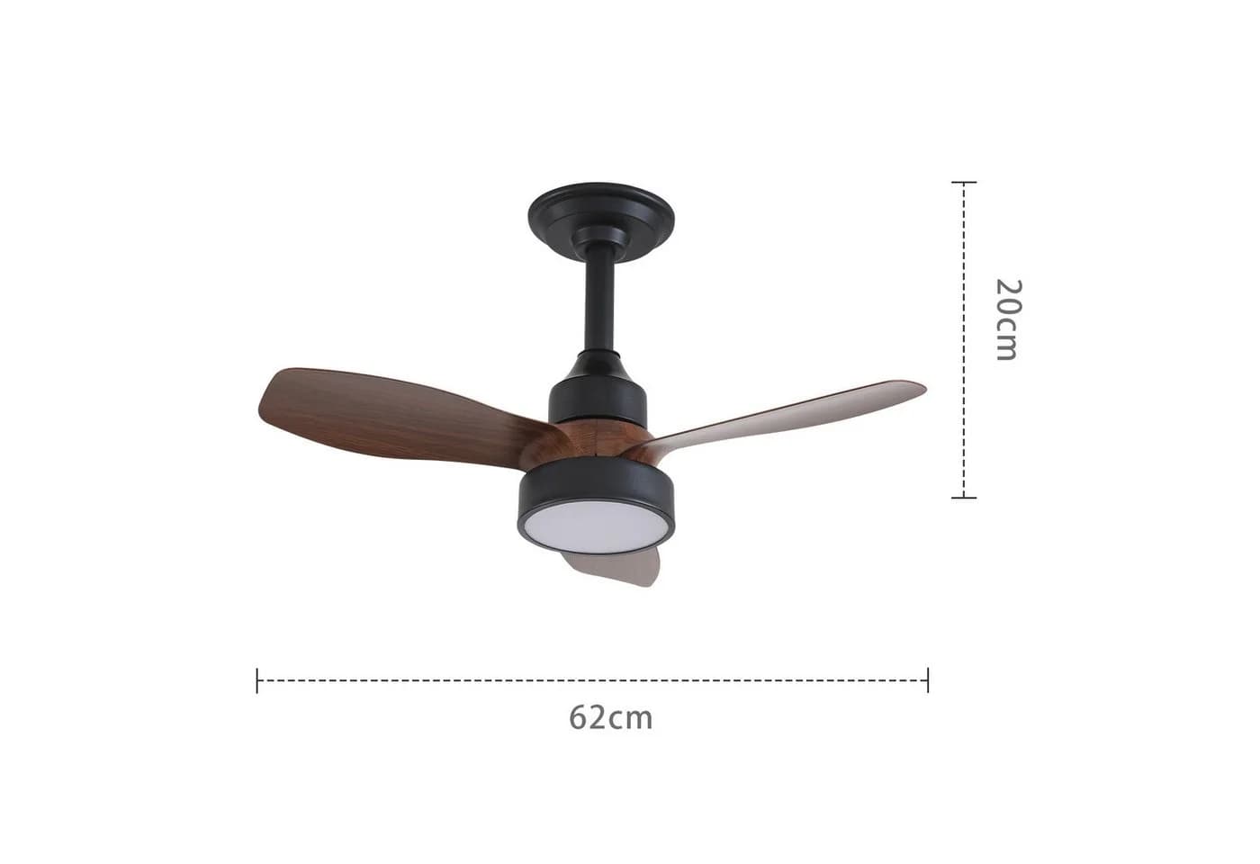 JDONG Deckenventilator mit Licht 62cm, 3 Geschw., Dimmbar, Fernbedienung - Bild 5