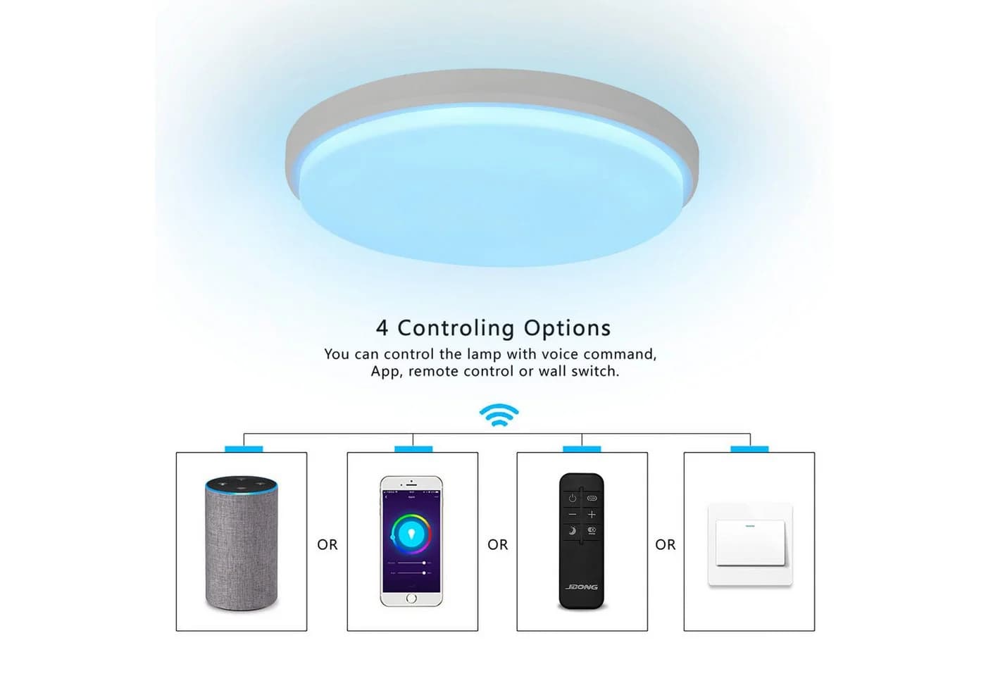JDONG Deckenleuchte LED 40CM/50CM RGB Dimmbar Alexa Google Assistant - Bild 4