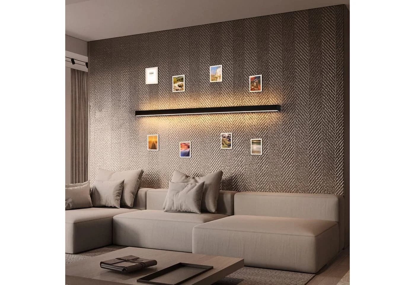 ZMH LED Wandleuchte Schwarz 100cm Modern Warmweiß - Bild 3