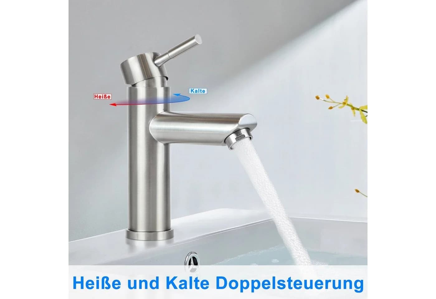 ZMH Waschtischarmatur Wasserhahn Nickel - Bild 3