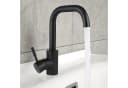 ZMH Waschtischarmatur Wasserhahn Bad Ausziehbar Brause Mischbatterie Schwarz Bild 2