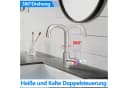 ZMH Waschtischarmatur Wasserhahn Bad Ausziehbar Brause Mischbatterie Schwarz/Nickel Bild 1