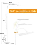 ZMH LED Stehlampe Leselampe Modern Dimmbar 178CM Metall mit Timer Bild 5