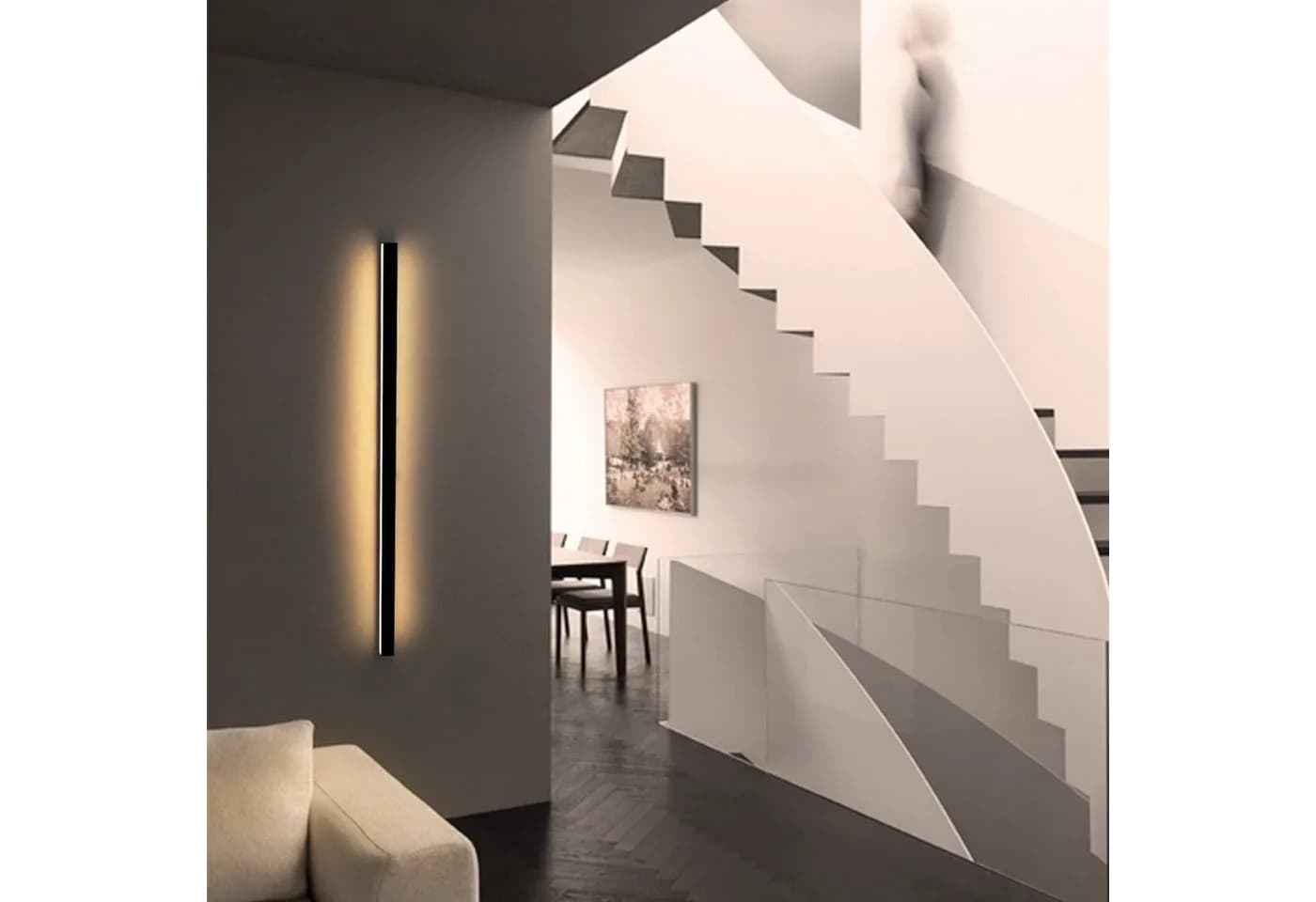 ZMH LED Wandleuchte Modern Schwarz 3000K Warmweiß 80cm - Bild 3