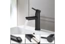 Nettlife Spültischarmatur Badezimmer Waschbecken Mixer Armaturen Schwarz Edelstahl Bild 3