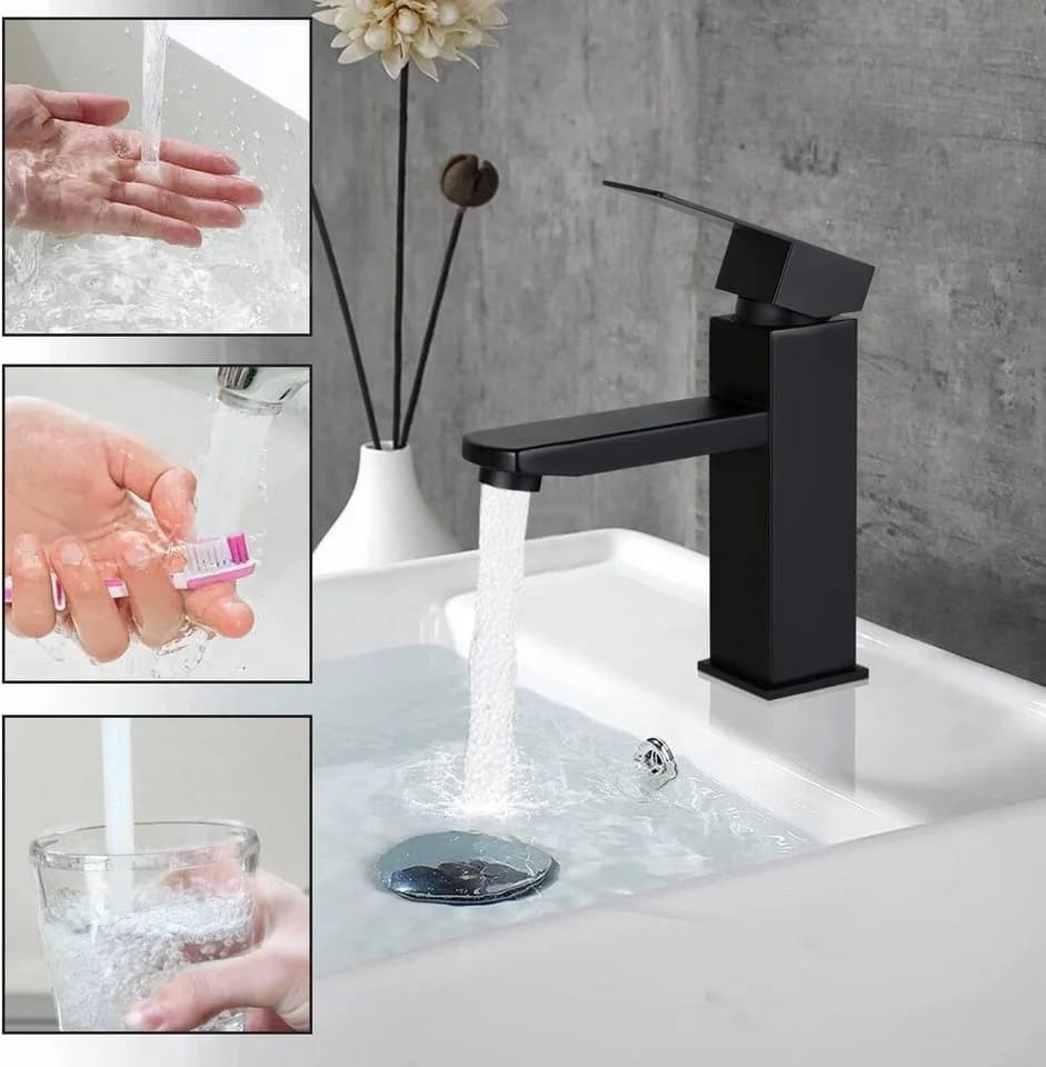 Nettlife Spültischarmatur Einhebelmischer Schwarz Edelstahl - Bild 3
