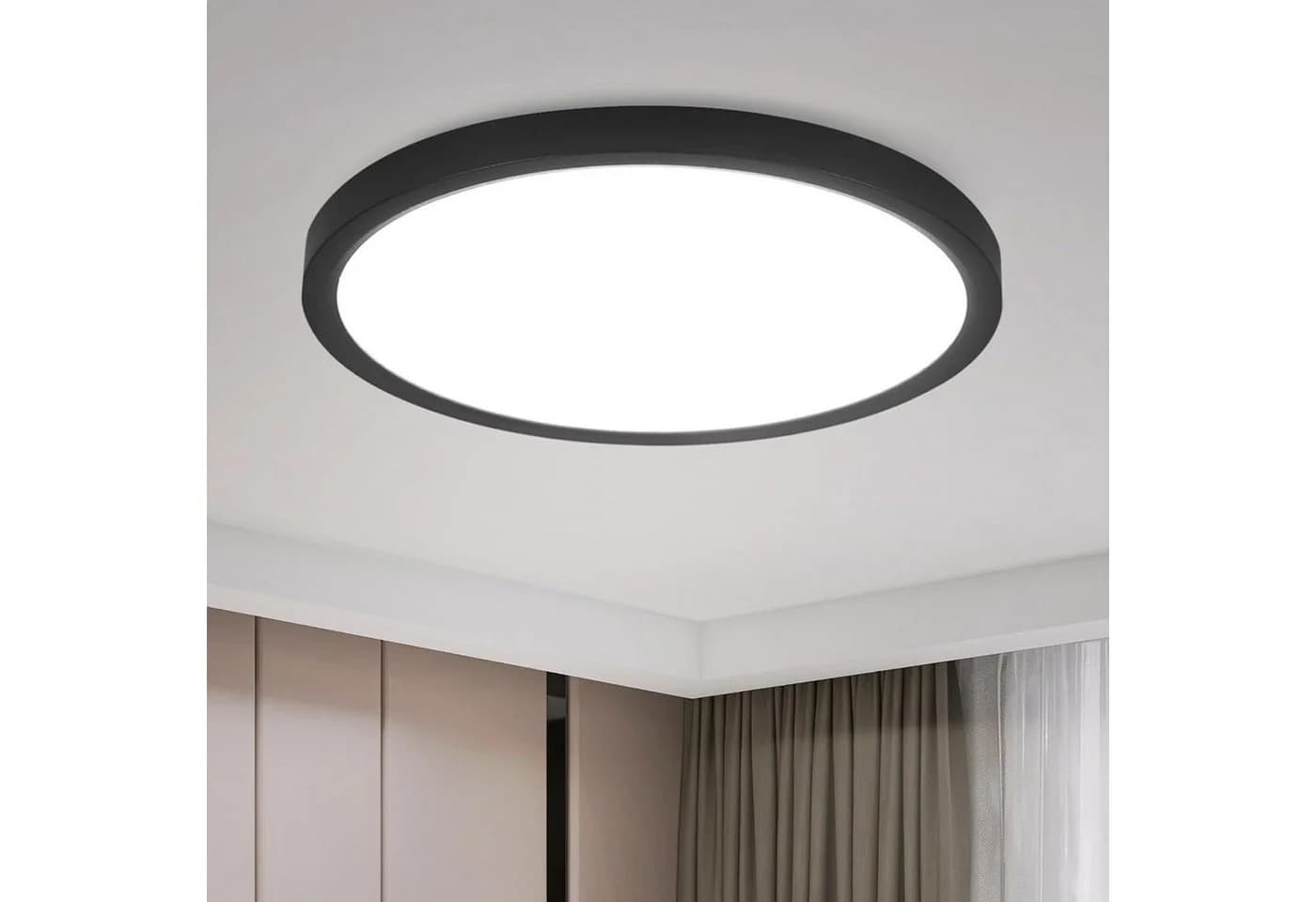 Nettlife LED Panel Schwarz Kaltweiß Ø22cm Deckenleuchte - Bild 2