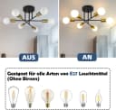 Nettlife Deckenleuchte Retro 6 Glühbirnen E27 LED wechselbar Schwarz Gold Bild 1