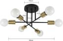 Nettlife Deckenleuchte Retro 6 Glühbirnen E27 LED wechselbar Schwarz Gold Bild 5