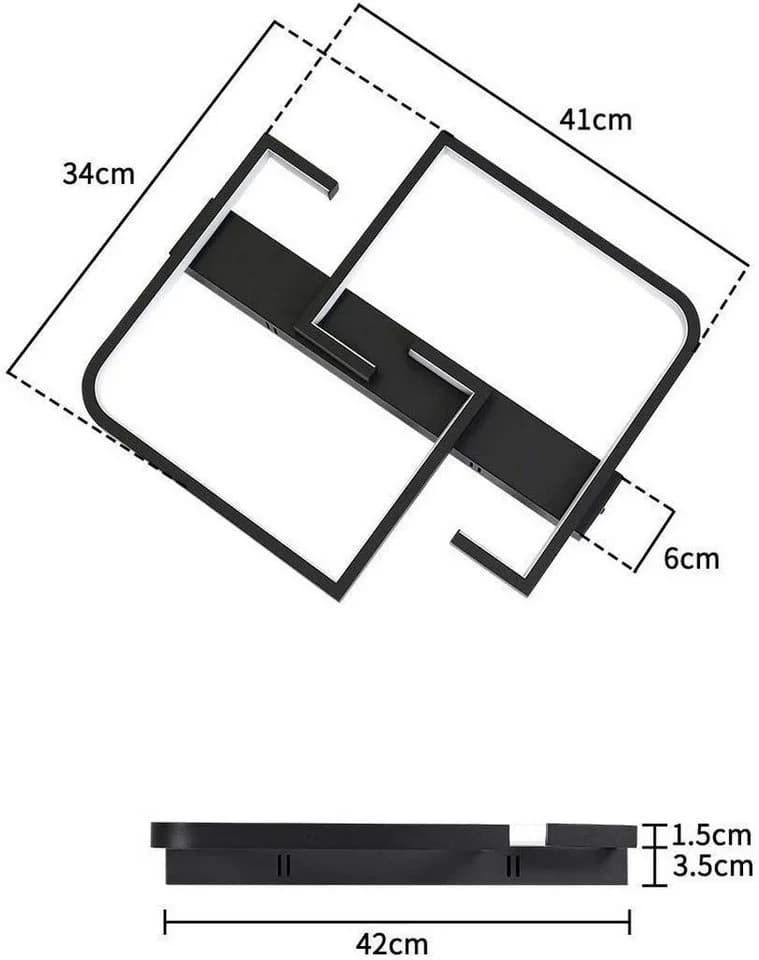 Nettlife LED Deckenleuchte Schwarz Dimmbar mit Fernbedienung 35W - Bild 3