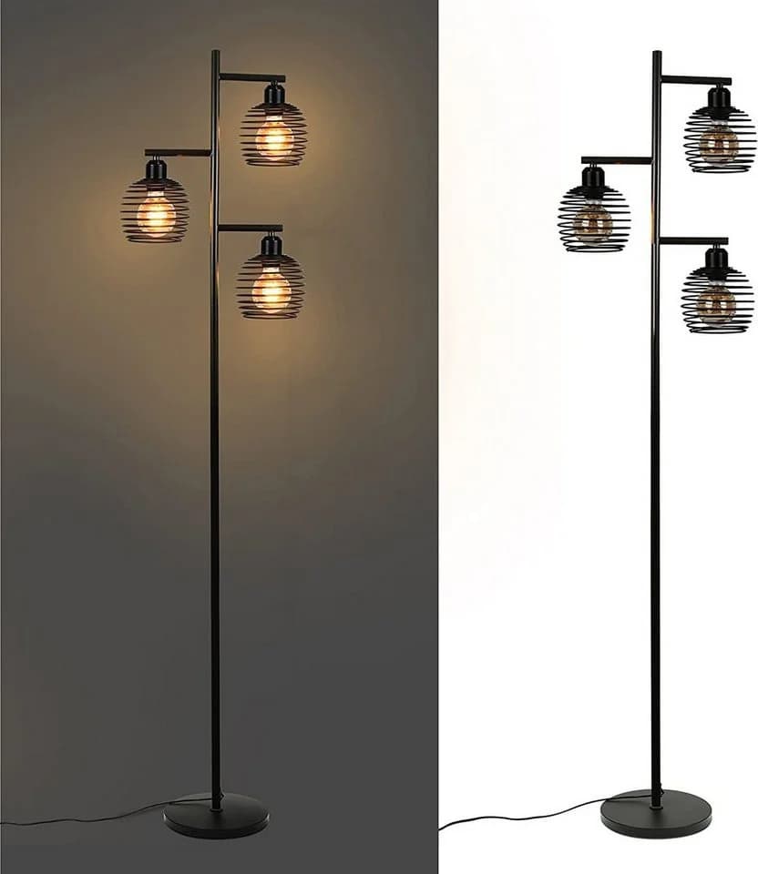 Nettlife Stehlampe Federform Schwarz - Bild 5
