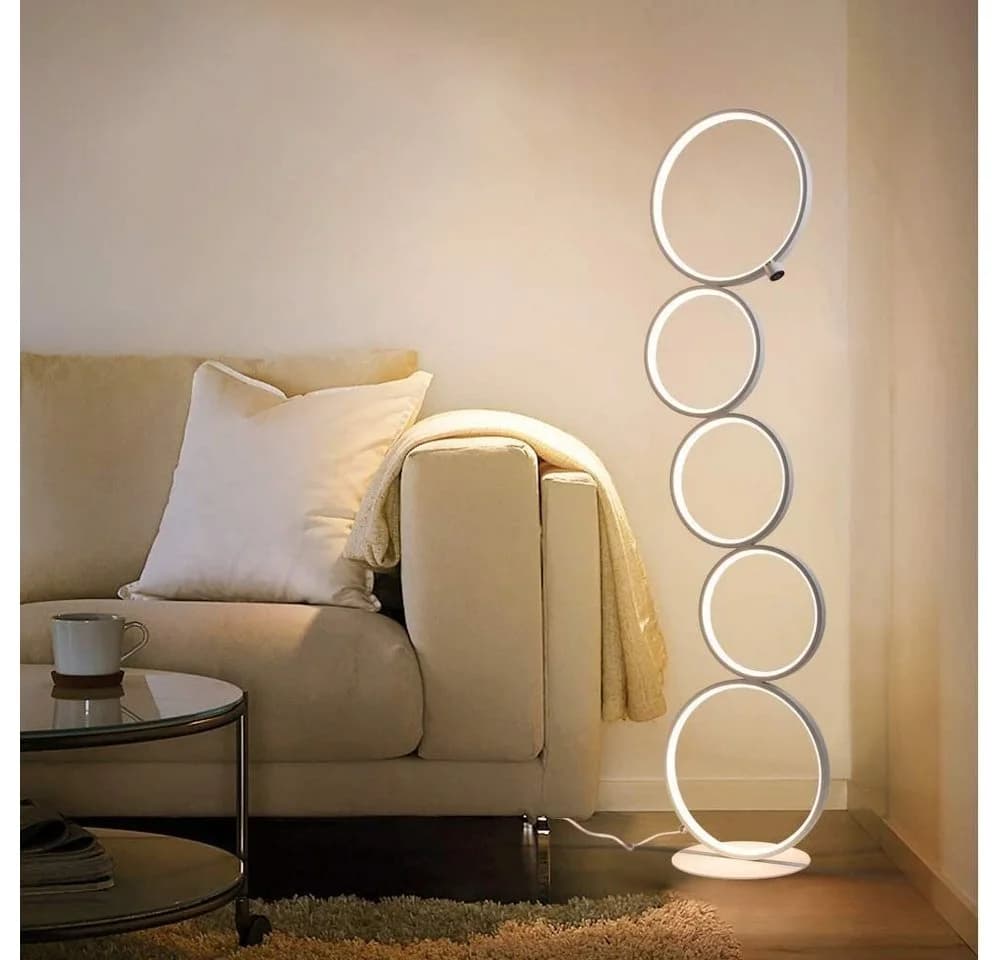 Nettlife LED Stehlampe Standleuchte 5 Birne Ringform Weiß