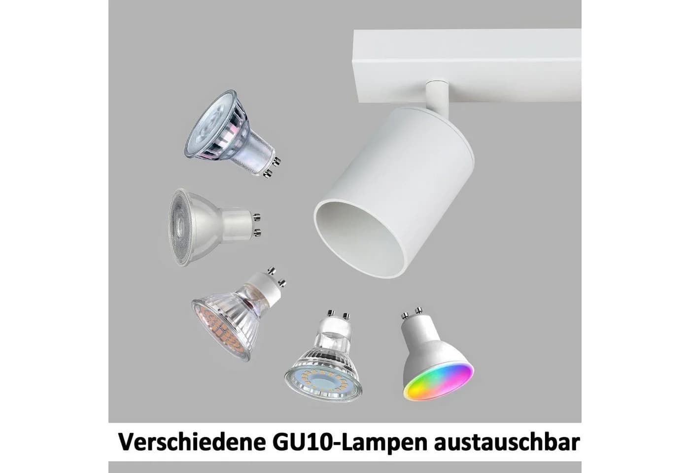Nettlife Deckenstrahler GU10 Schwenkbar 350° LED wechselbar Weiß - Bild 5