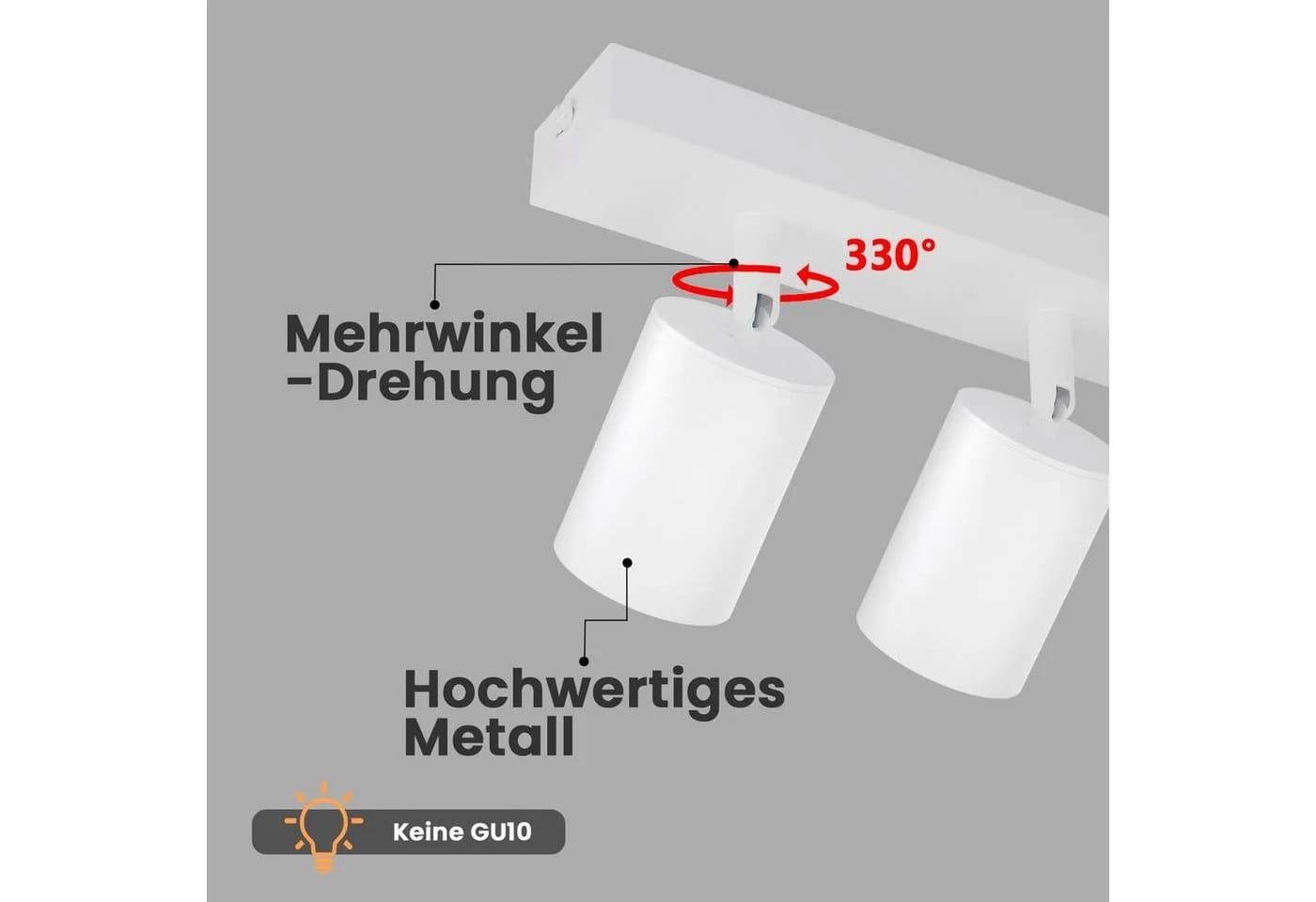 Nettlife Deckenstrahler GU10 350° Schwenkbar LED wechselbar - Bild 5