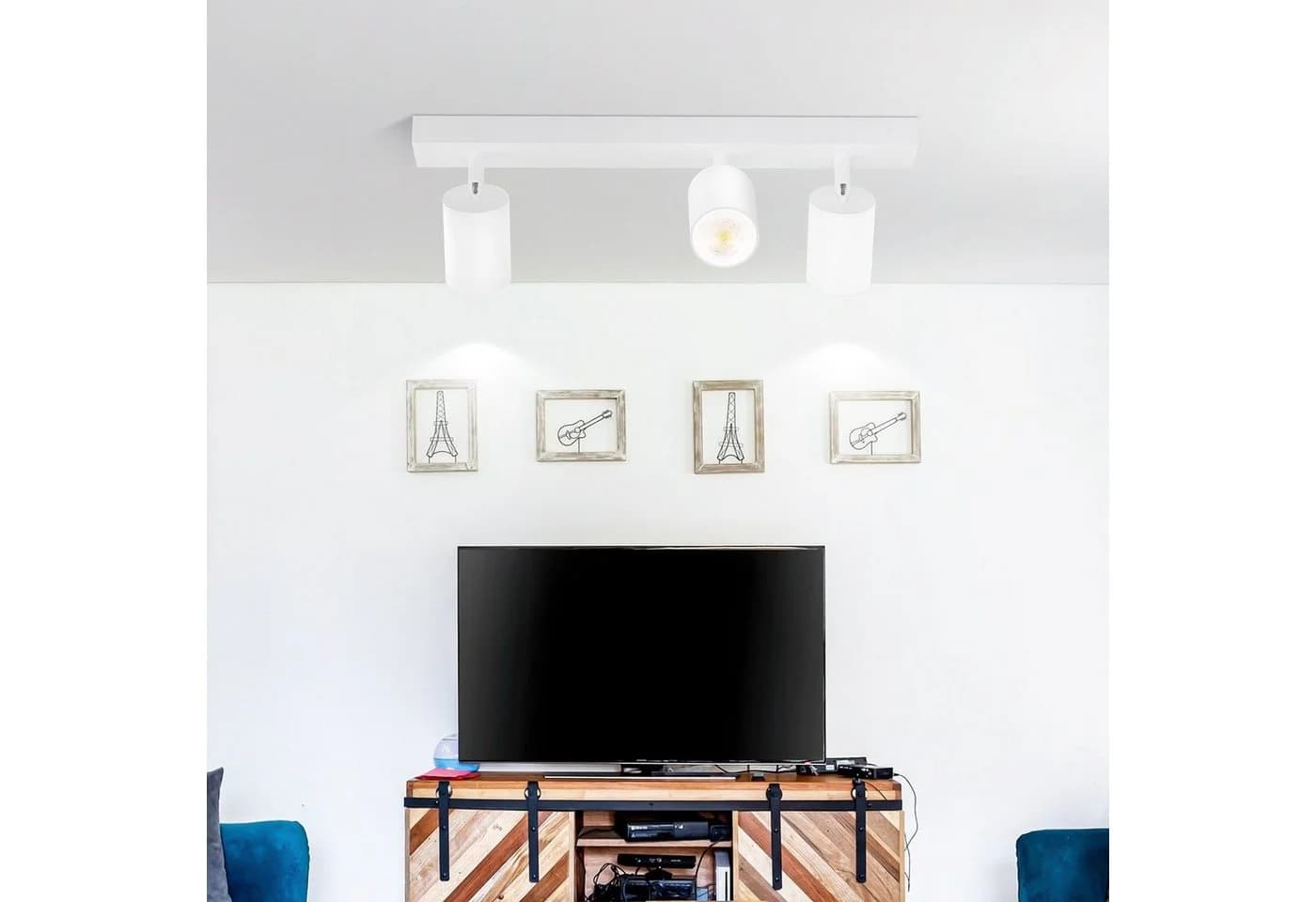Nettlife Deckenstrahler Weiß 3 Flammig GU10 42CM Modern