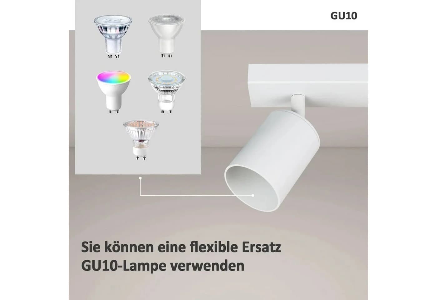 Nettlife Deckenstrahler Weiß 3 Flammig GU10 42CM Modern - Bild 3