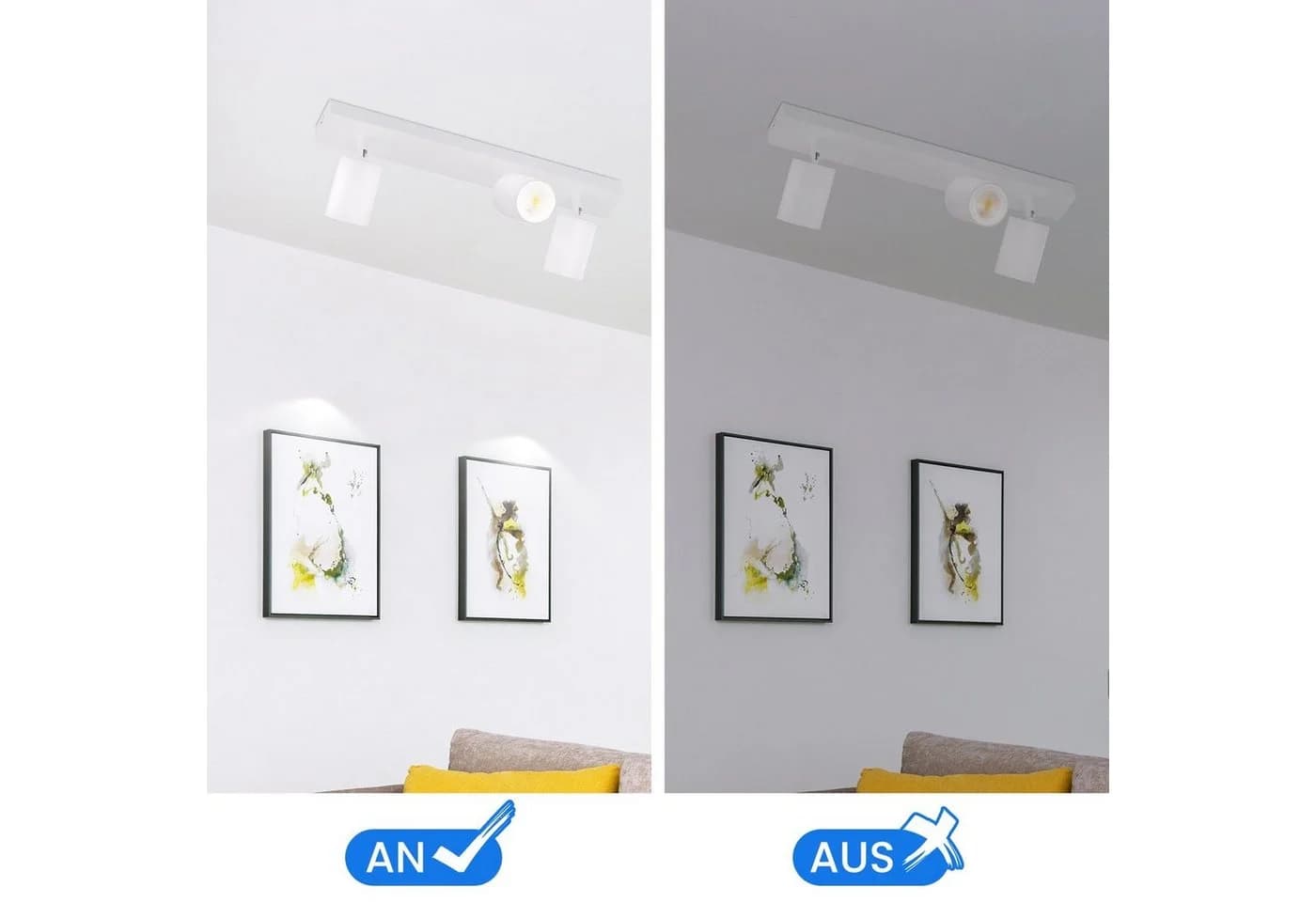 Nettlife Deckenstrahler Weiß 3 Flammig GU10 42CM Modern - Bild 4