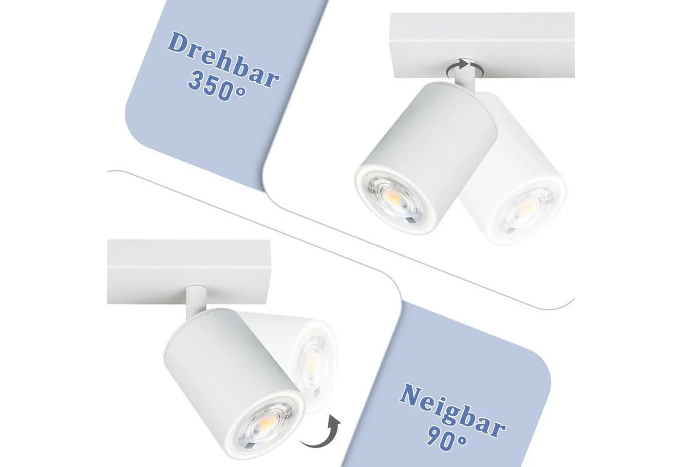 Nettlife Deckenstrahler Weiß 3 Flammig GU10 42CM Modern - Bild 5