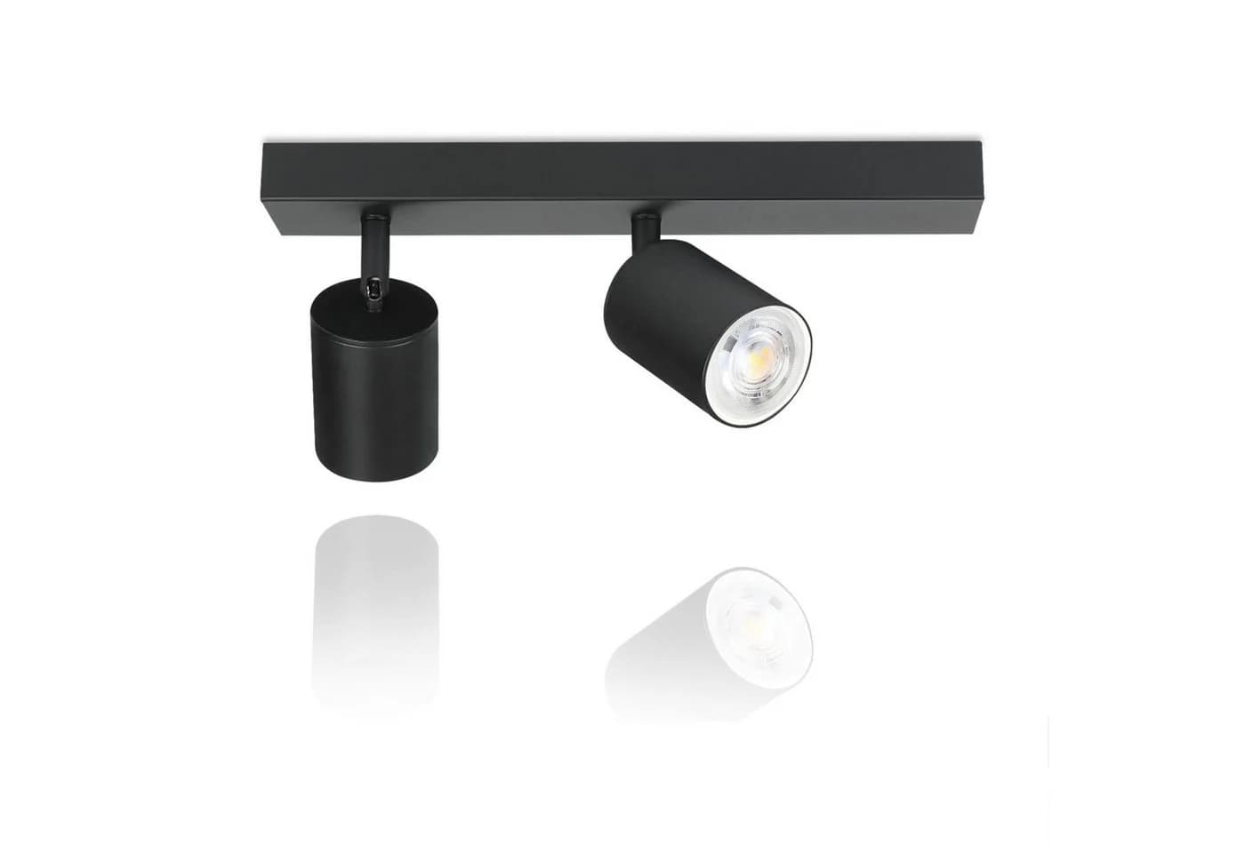 Nettlife Deckenstrahler GU10 Schwarz 2flammig 350° Schwenkbar LED wechselbar - Bild 2