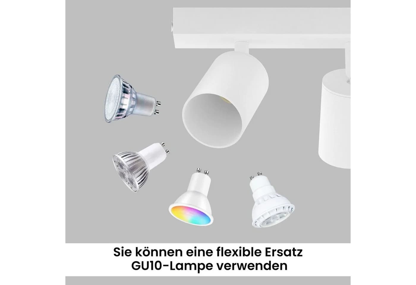 ZMH Deckenstrahler 4 Flammig GU10 Industrial Design 330° Schwenkbar - Bild 5