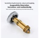 JASLIFE Waschbeckenstöpsel Pop-up-Ablaufstopfen 34–40 mm Bild 3
