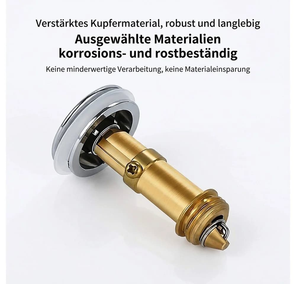 JASLIFE Waschbeckenstöpsel Pop-up-Ablaufstopfen 34–40 mm - Bild 3