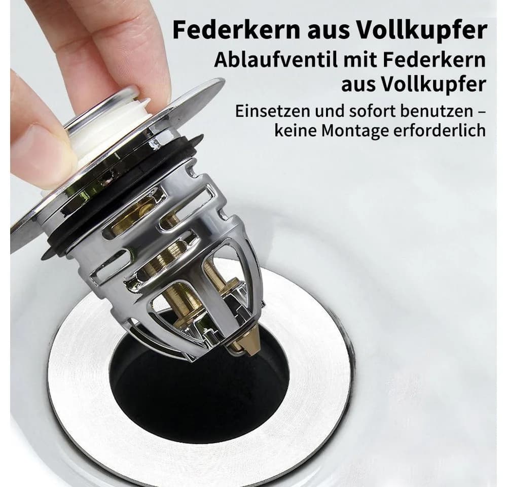 JASLIFE Waschbeckenstöpsel Pop-up-Ablaufstopfen 34–40 mm - Bild 4