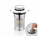 JASLIFE Waschbeckenstöpsel Pop-up-Ablaufstopfen Kaliber 33-40mm, 2 St. rostfrei, wasserdicht, mit Filtereinsatz Bild 2