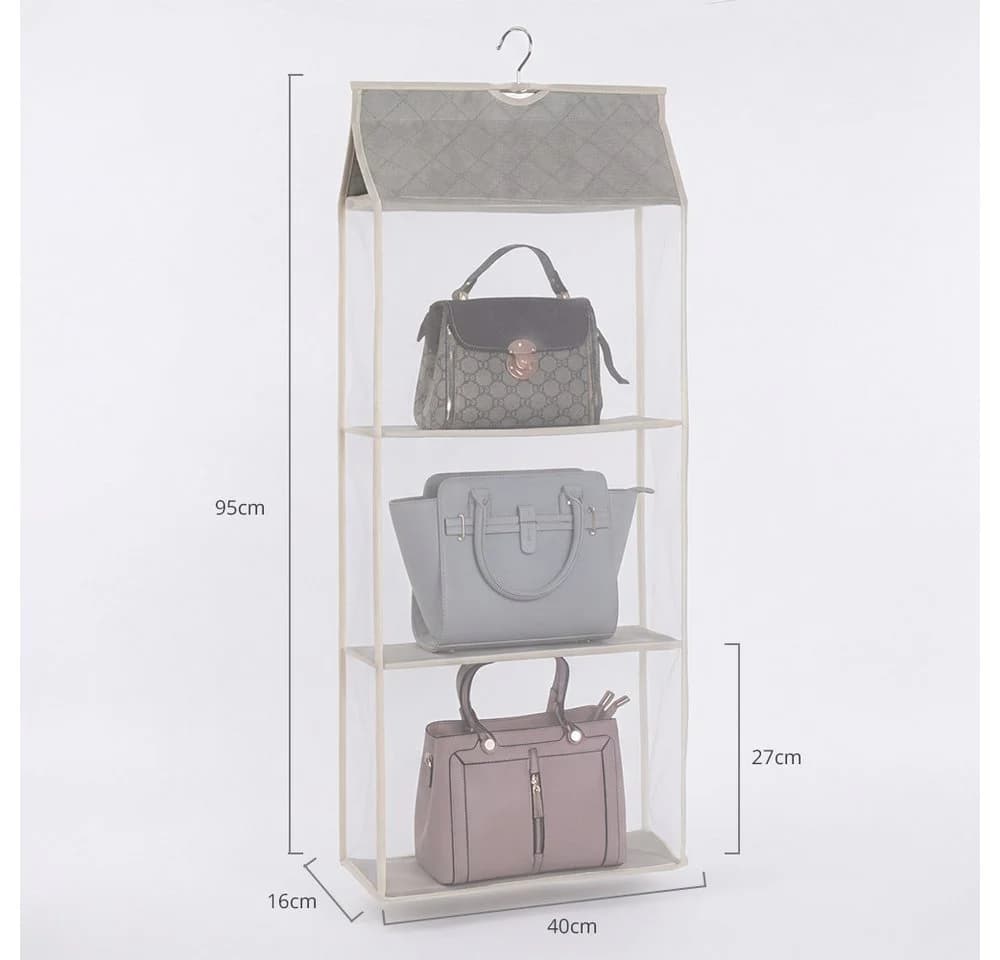 JASLIFE Hängeregal Taschen Organizer Beige Mesh