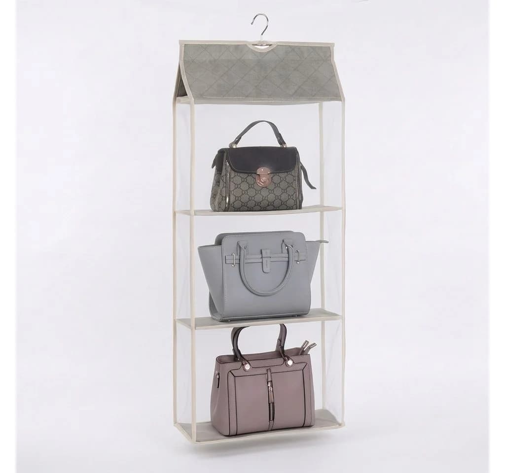 JASLIFE Hängeregal Taschen Organizer Beige Mesh - Bild 2