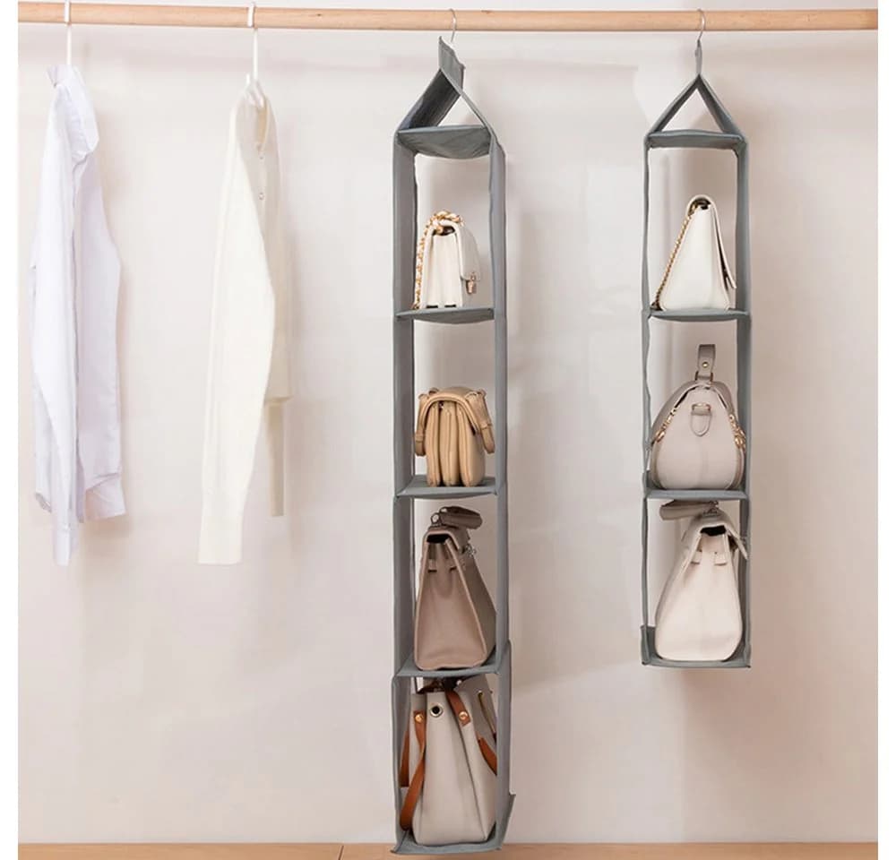 JASLIFE Hängeregal Taschen Organizer Beige Mesh - Bild 4
