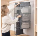 JASLIFE Hängeregal Taschen Organizer Beige Mesh Bild 5