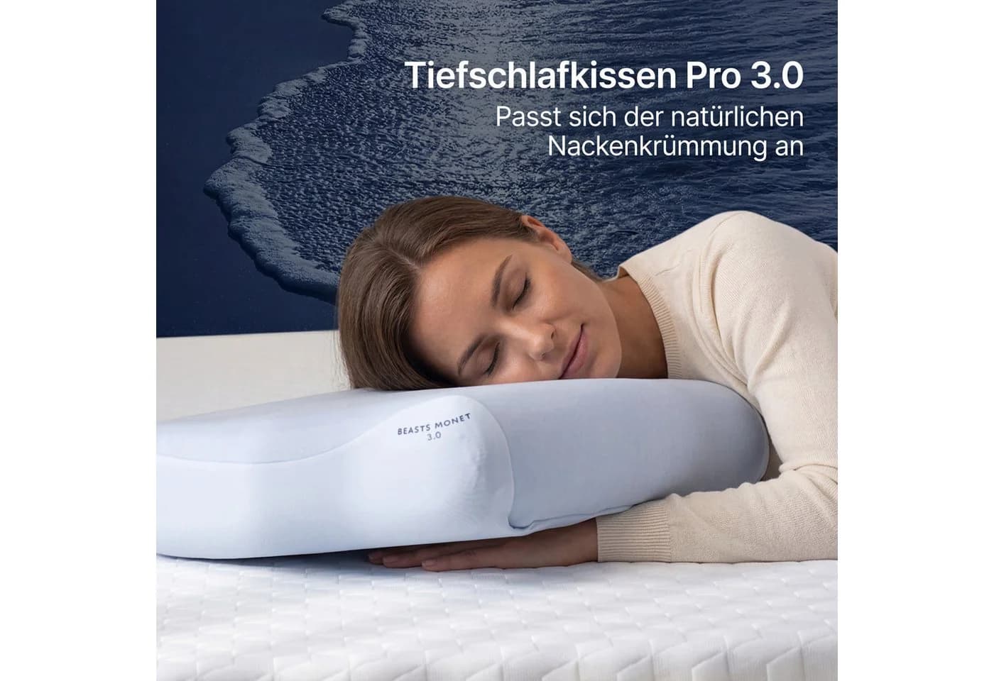 JASLIFE Nackenstützkissen Memory Foam Ergonomisch Blau