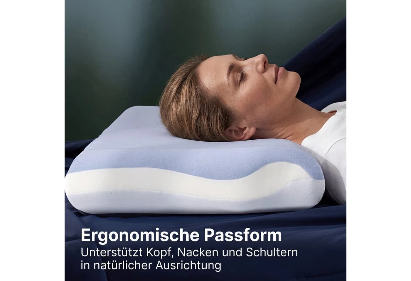 JASLIFE Nackenstützkissen Memory Foam Ergonomisch Blau - Bild 3