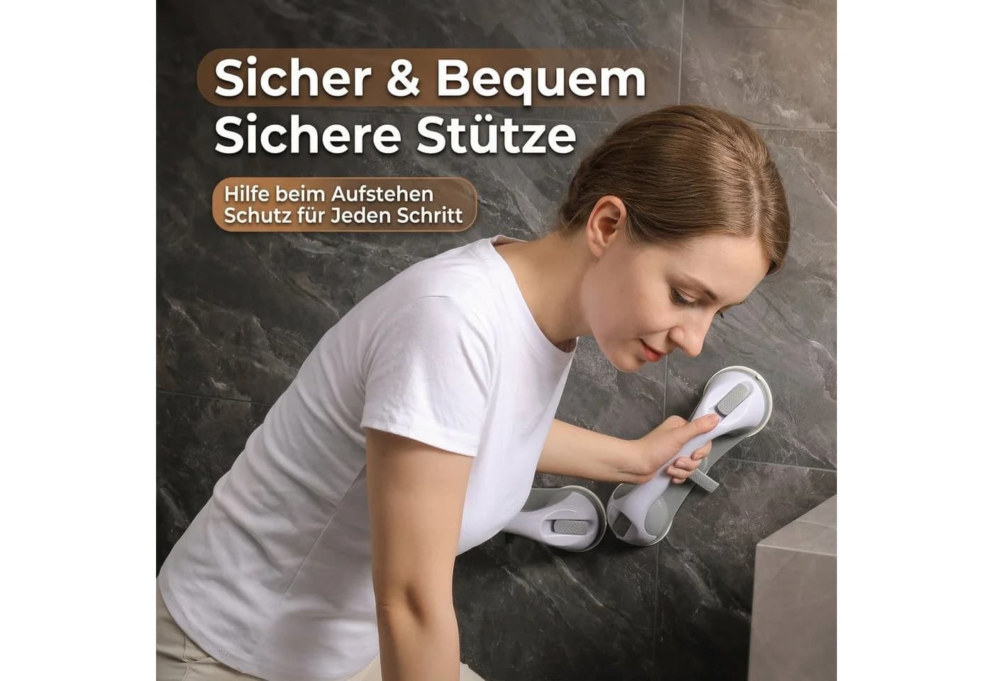 JASLIFE Haltegriff Sauggriff 28cm ohne Bohren rutschfest Bad WC