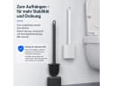 JASLIFE WC-Garnitur Silikon mit Halter, wandmontiert, weiß Bild 4