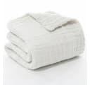 JASLIFE Musselin Wohndecke 100% Baumwolle Weiß Bild 2
