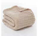 JASLIFE Musselin Wohndecke 100% Baumwolle Beige Sommerdecke Bild 2