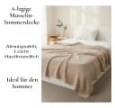 JASLIFE Musselin Wohndecke 100% Baumwolle Beige Sommerdecke Bild 4