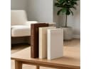 JASLIFE Deko-Buchbox 3er Set Leinen Stauraum Beige Braun Weiß Bild 2