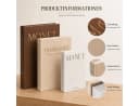 JASLIFE Deko-Buchbox 3er Set Leinen Stauraum Beige Braun Weiß Bild 4