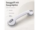 JASLIFE Haltegriff mit Saugnapf 42 cm rutschfest für Bad & WC Bild 2
