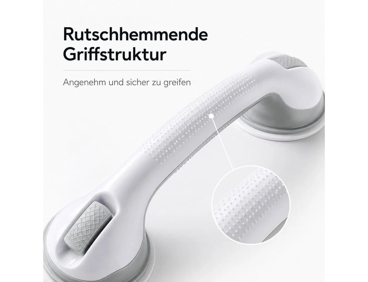 JASLIFE Haltegriff mit Saugnapf 42 cm rutschfest für Bad & WC - Bild 3